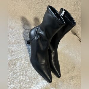 Abound Erinn Women's Black Faux Leather Sleek & Sexy Bootie Pointed Toe